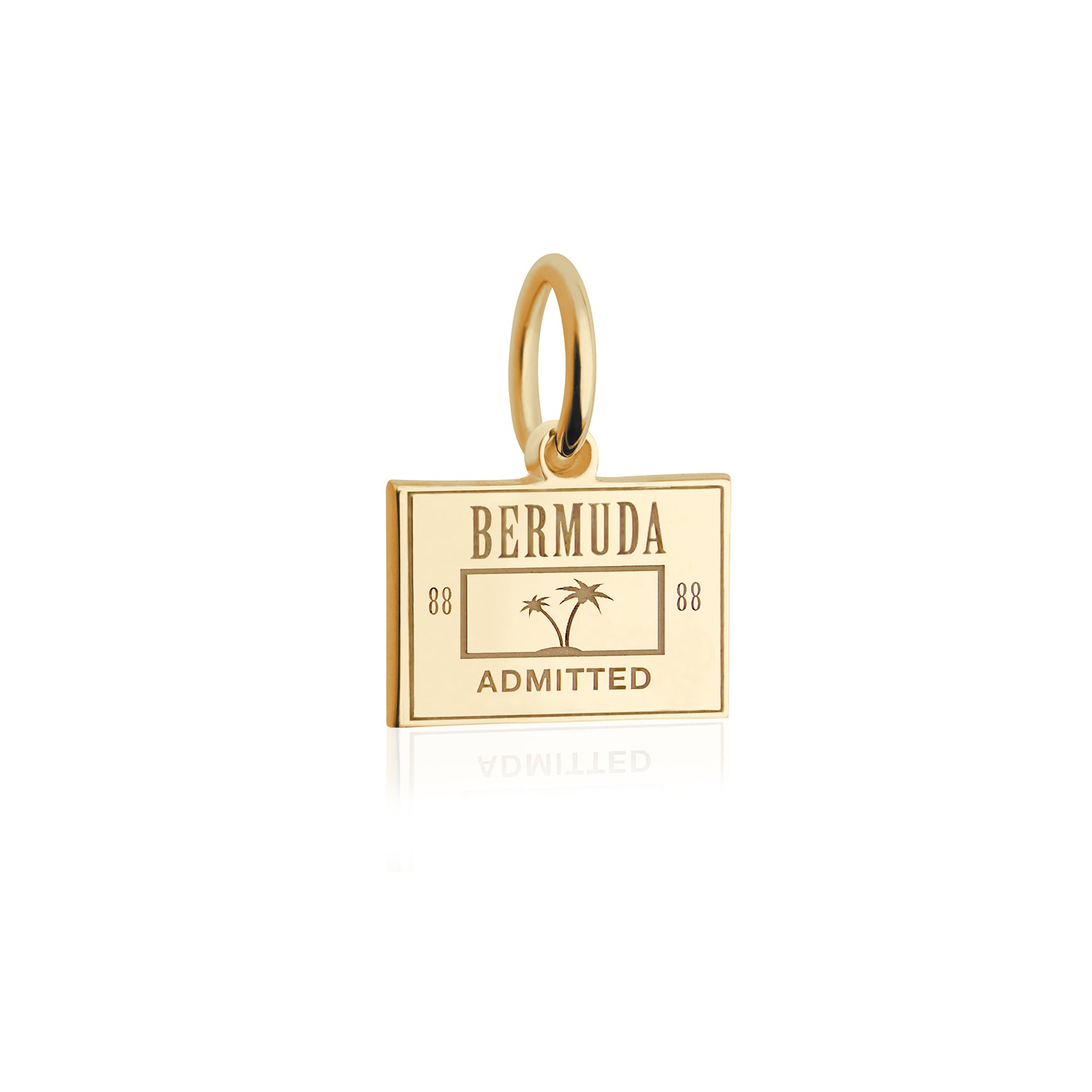 Mini Solid Gold Bermuda Passport Stamp Charm (4728448909400)