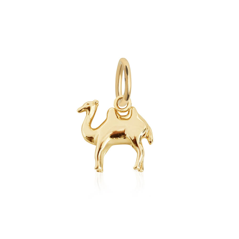 Solid Gold Mini Camel Charm (4734943658072)