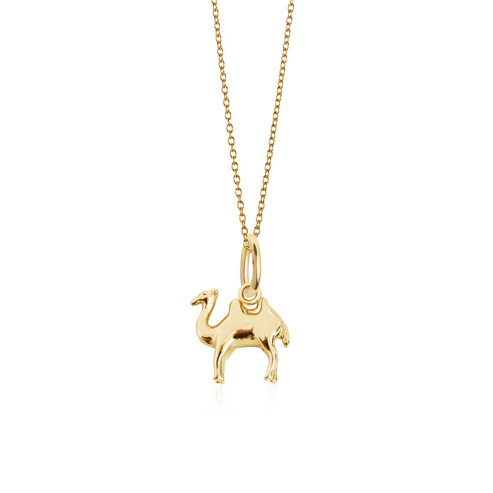 Solid Gold Mini Camel Charm (4734943658072)
