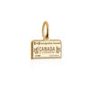Canada Passport Stamp Mini Charm Solid Gold