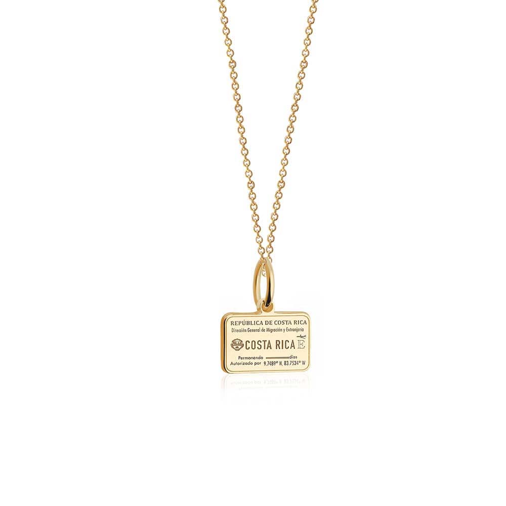Mini Solid Gold Costa Rica Passport Stamp Charm (4728487051352)