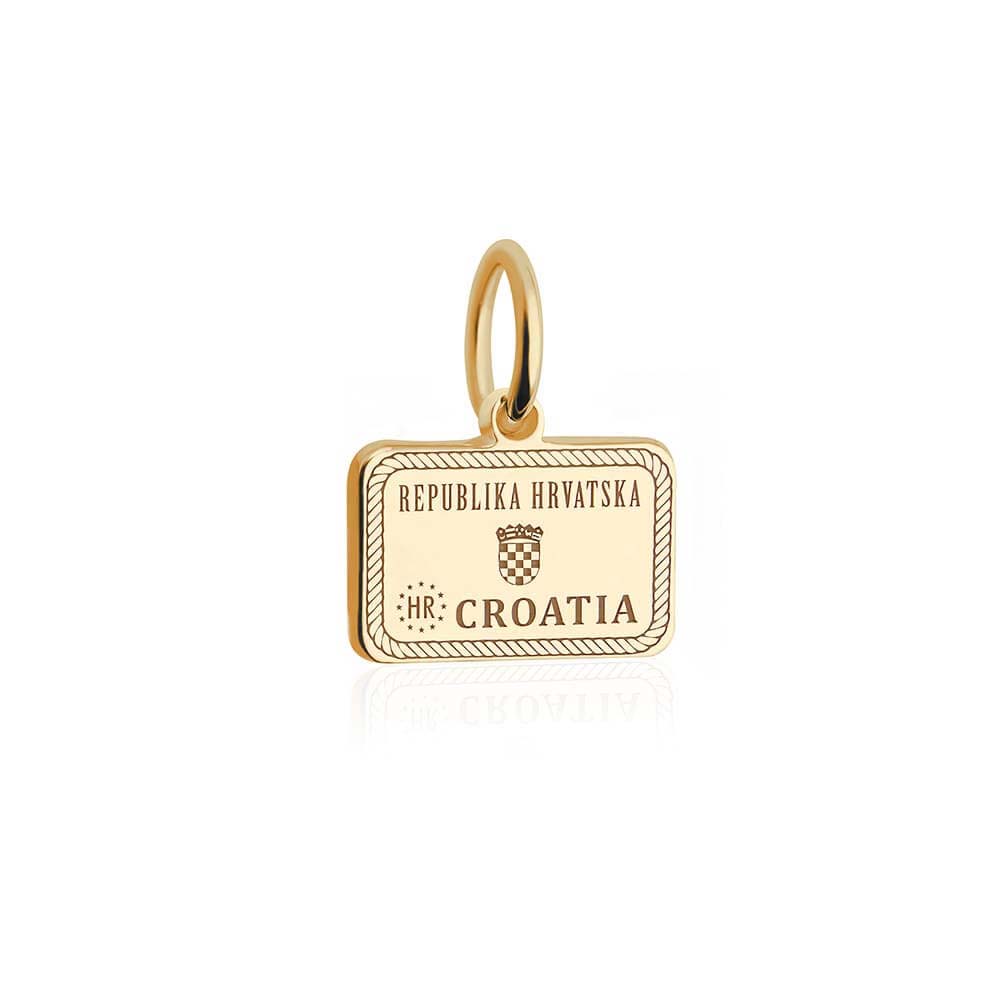 Mini Solid Gold Croatia Passport Stamp Charm (4728487870552)