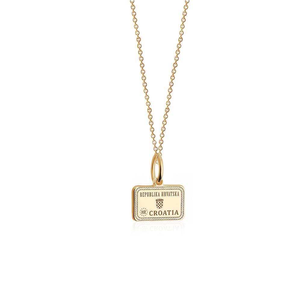 Mini Solid Gold Croatia Passport Stamp Charm (4728487870552)