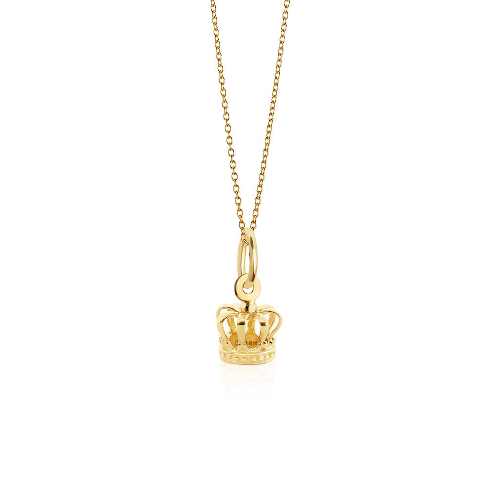 Solid Gold Mini Crown Charm (Ships Nov.) (4572008153176)