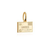 Greece Passport Stamp Mini Charm Solid Gold