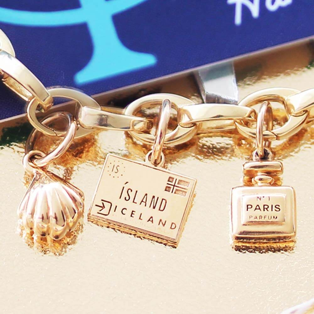 3 Solid Gold Mini Charms Bundle - JET SET CANDY (6597842337976)