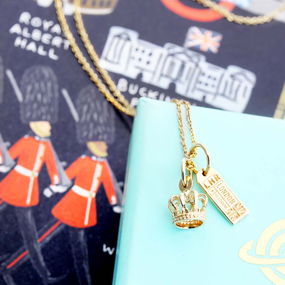 Solid Gold London Mini Charm, LHR Luggage Tag - JET SET CANDY (1720187617338)