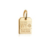 Mini solid gold Martha's Vineyard MVY Luggage Tag Charm - JET SET CANDY  (2457675333690)