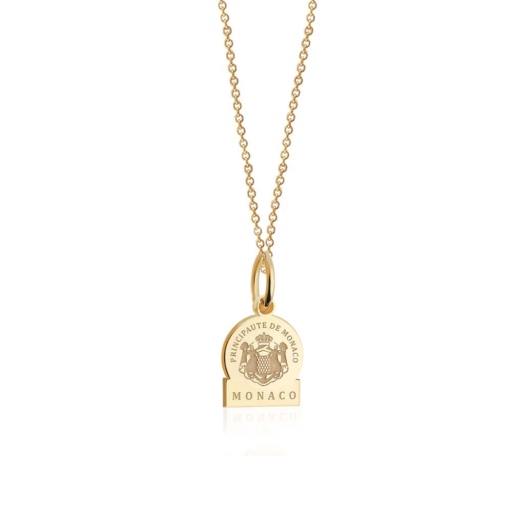 Mini Solid Gold Passport Stamp Charm: Monaco - JET SET CANDY  (4395777294424)