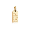 New York USA JFK Luggage Tag Charm Solid Gold Mini
