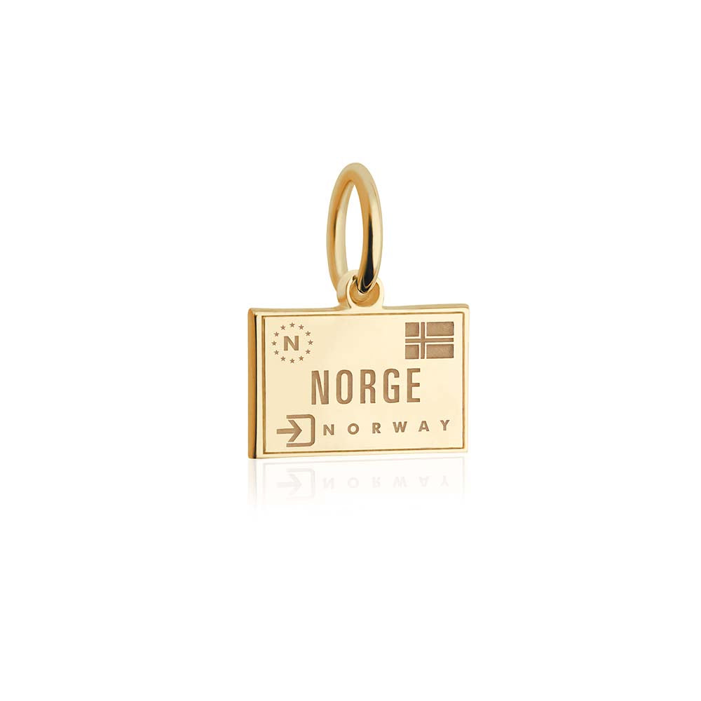 Mini Solid Gold Norway Passport Stamp Charm (4728494686296)