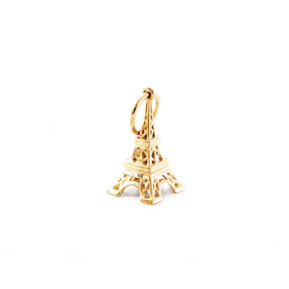 Solid Gold Mini Eiffel Tower Charm - JET SET CANDY  (1720170938426)