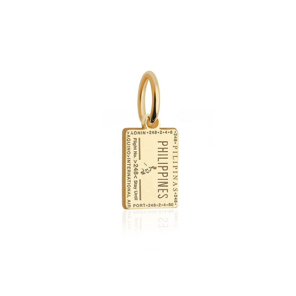 Mini Solid Gold Philippines Passport Stamp Charm (4728495177816)