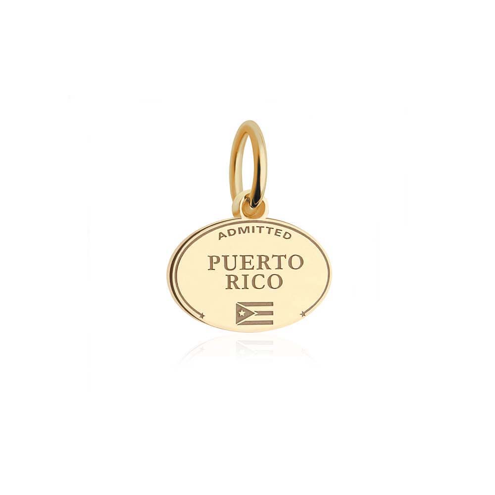 Mini Solid Gold Puerto Rico Passport Stamp Charm (4728495898712)