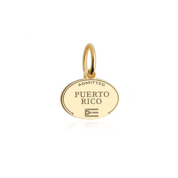 Puerto Rico Passport Stamp Charm Solid Gold