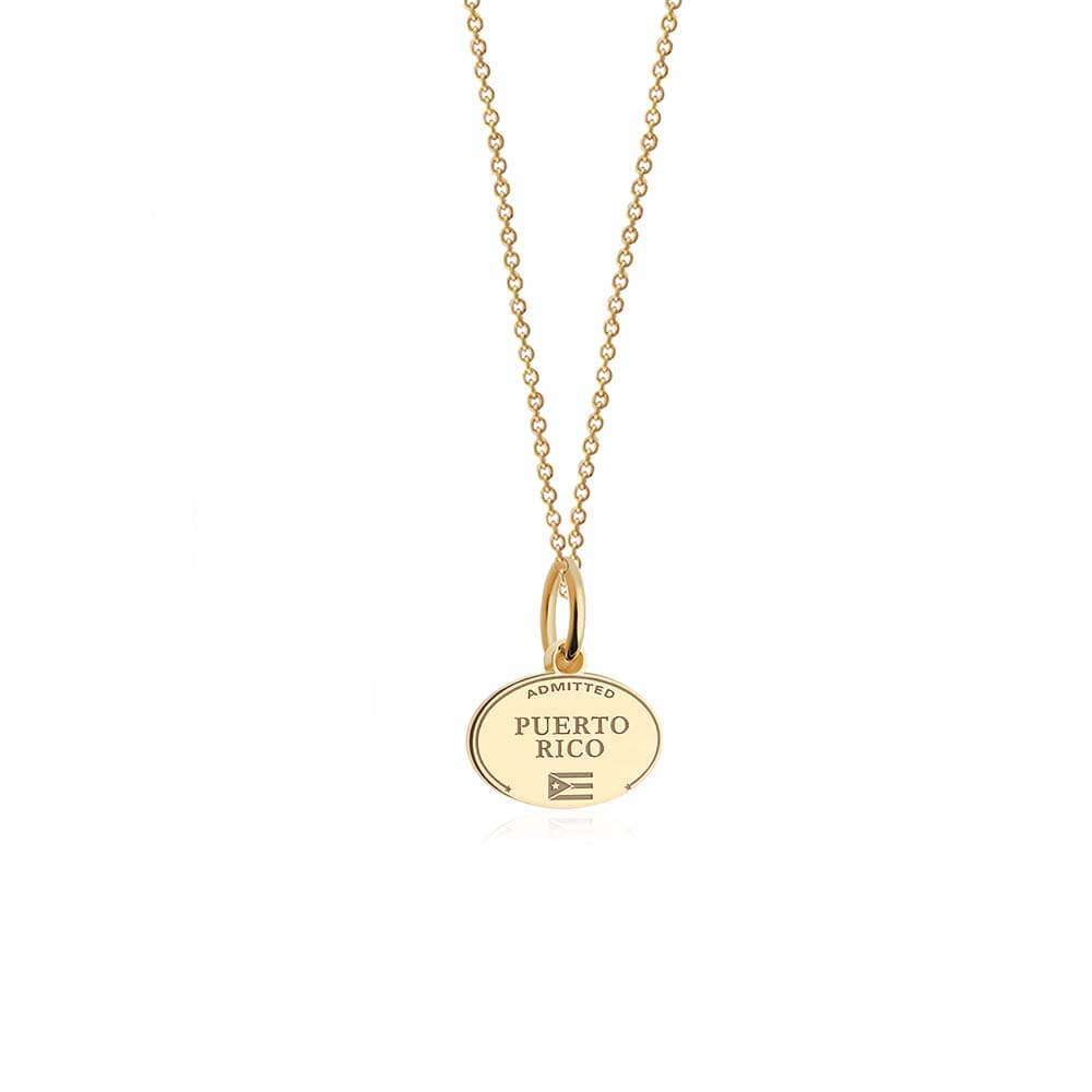 Mini Solid Gold Puerto Rico Passport Stamp Charm (4728495898712)
