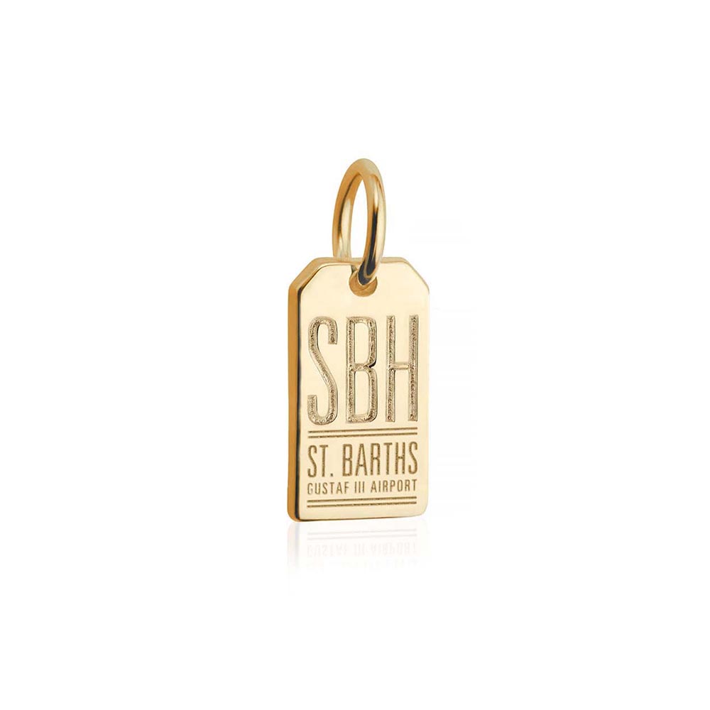 Solid Gold Mini Charm, SBH St. Barths Luggage Tag - JET SET CANDY  (1720190337082)