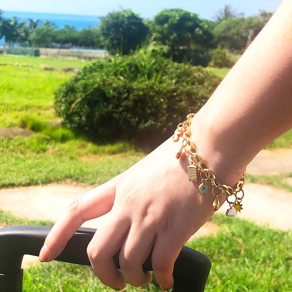 Solid Gold Smart Suitcase Charm, Mini - JET SET CANDY (7532598526200)