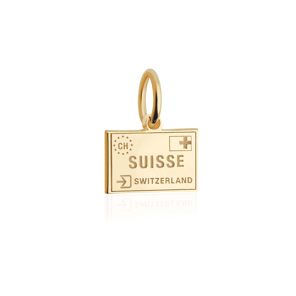 Mini Solid Gold Switzerland Passport Stamp Charm (4728497504344)