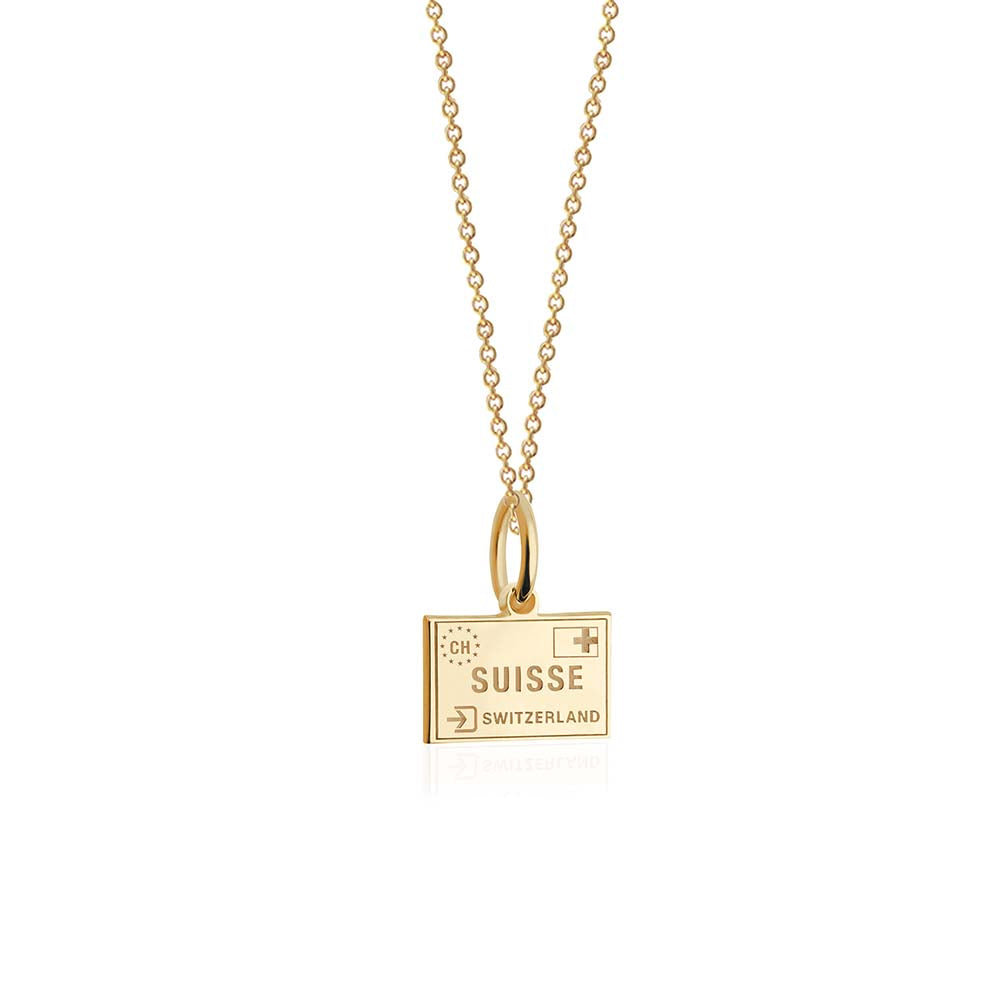 Mini Solid Gold Switzerland Passport Stamp Charm (4728497504344)