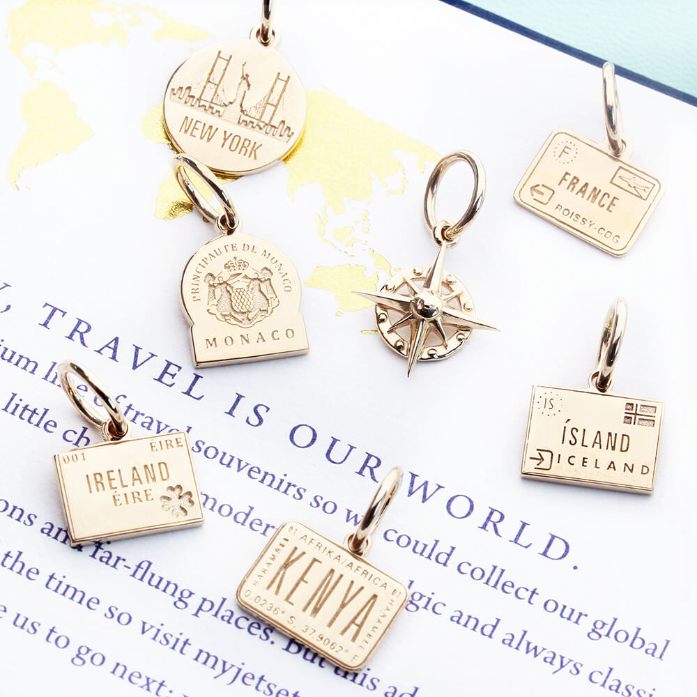 Solid Gold Mini Compass Charm (Ships Nov.) (4736787316824)