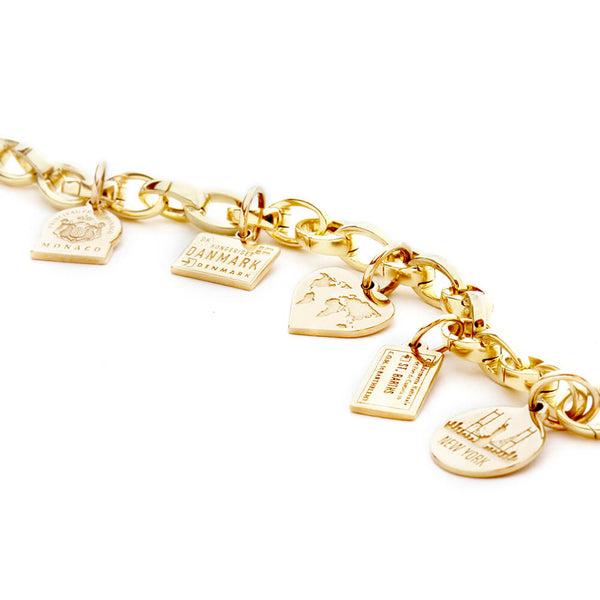Infinity Link Charm Bracelet, Gold – JET SET CANDY