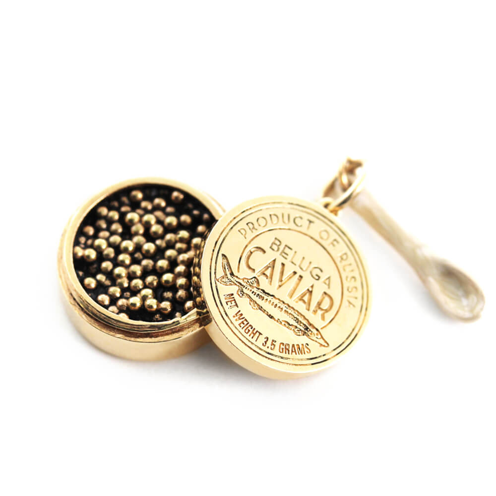 Solid Gold Russian Caviar Charm - JET SET CANDY (6961458905272)