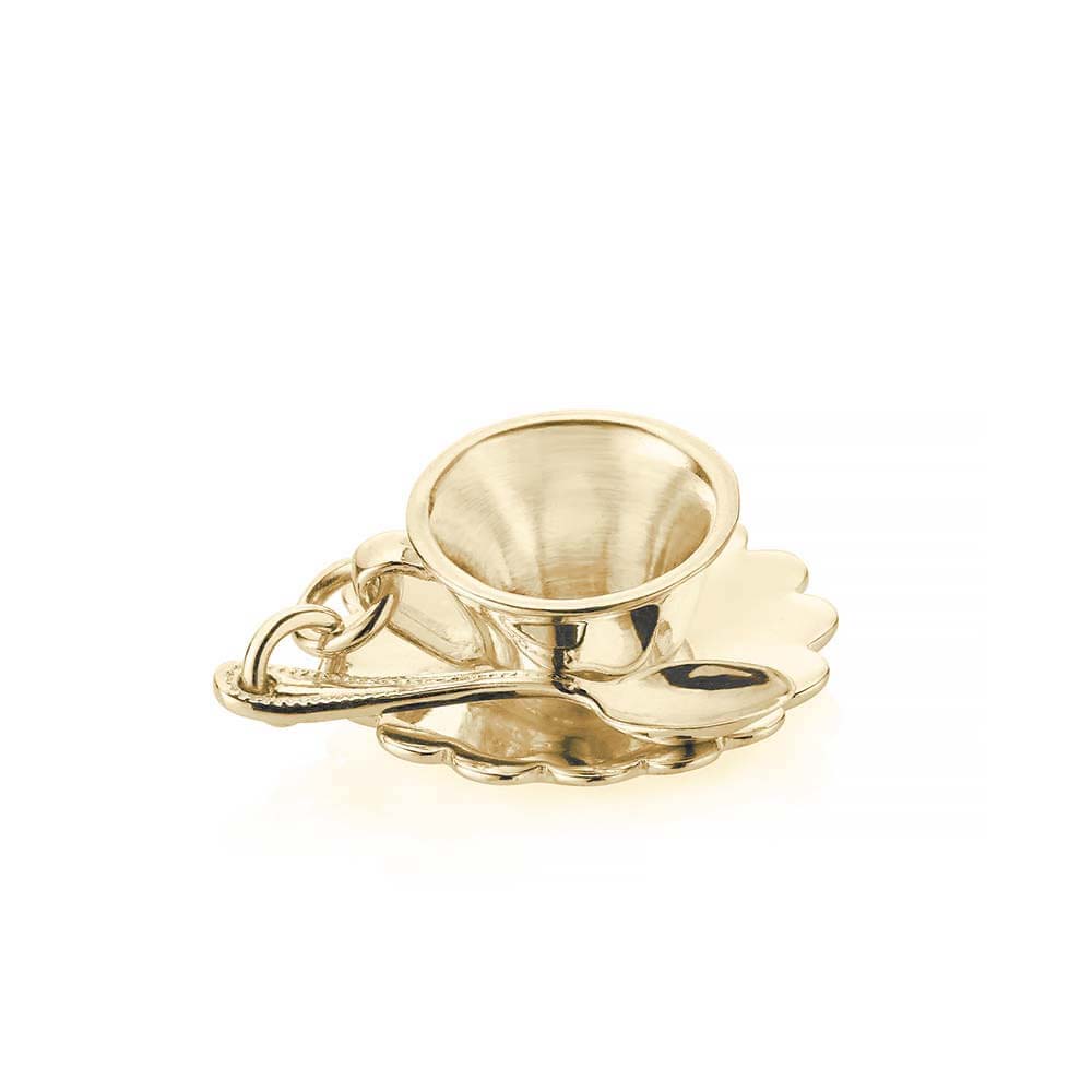 Solid Gold London Charm, Tea Cup - JET SET CANDY  (1720169332794)
