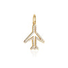 Diamond Outline Pavé Plane Charm Solid Gold