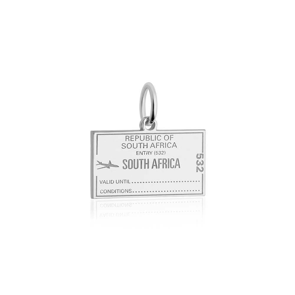 Sterling Silver Charm, South Africa Passport Stamp - JET SET CANDY  (1720204132410)