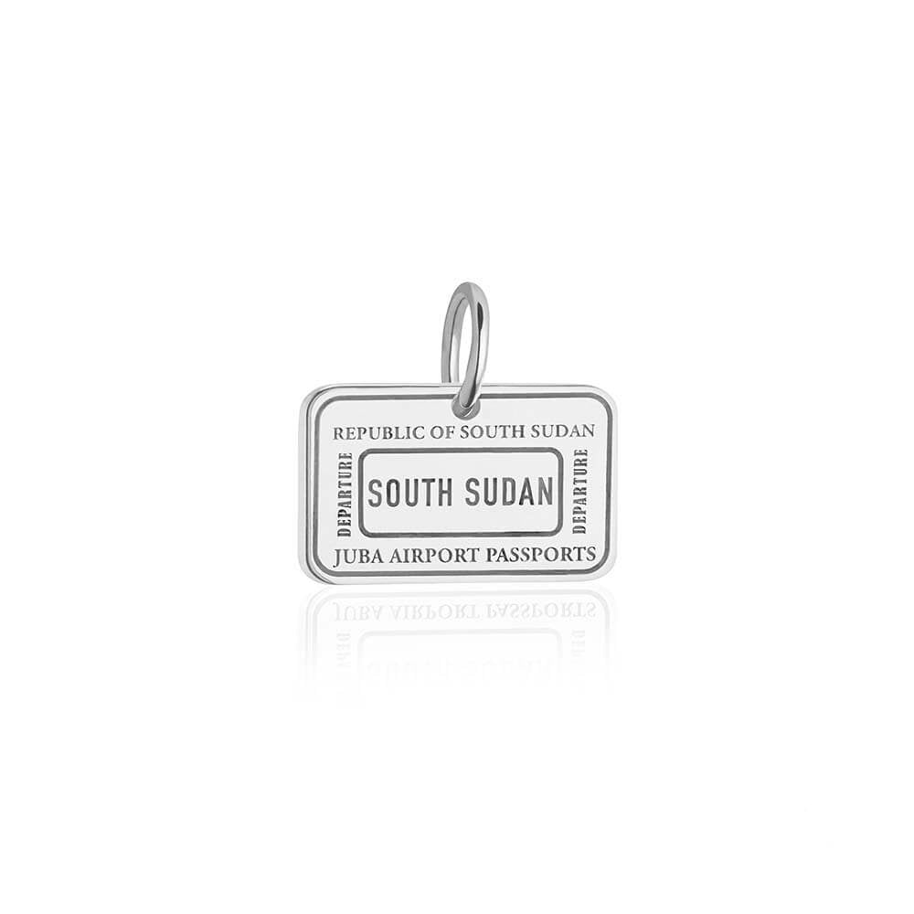 Sterling Silver Charm, South Sudan Passport Stamp - JET SET CANDY  (1720204165178)