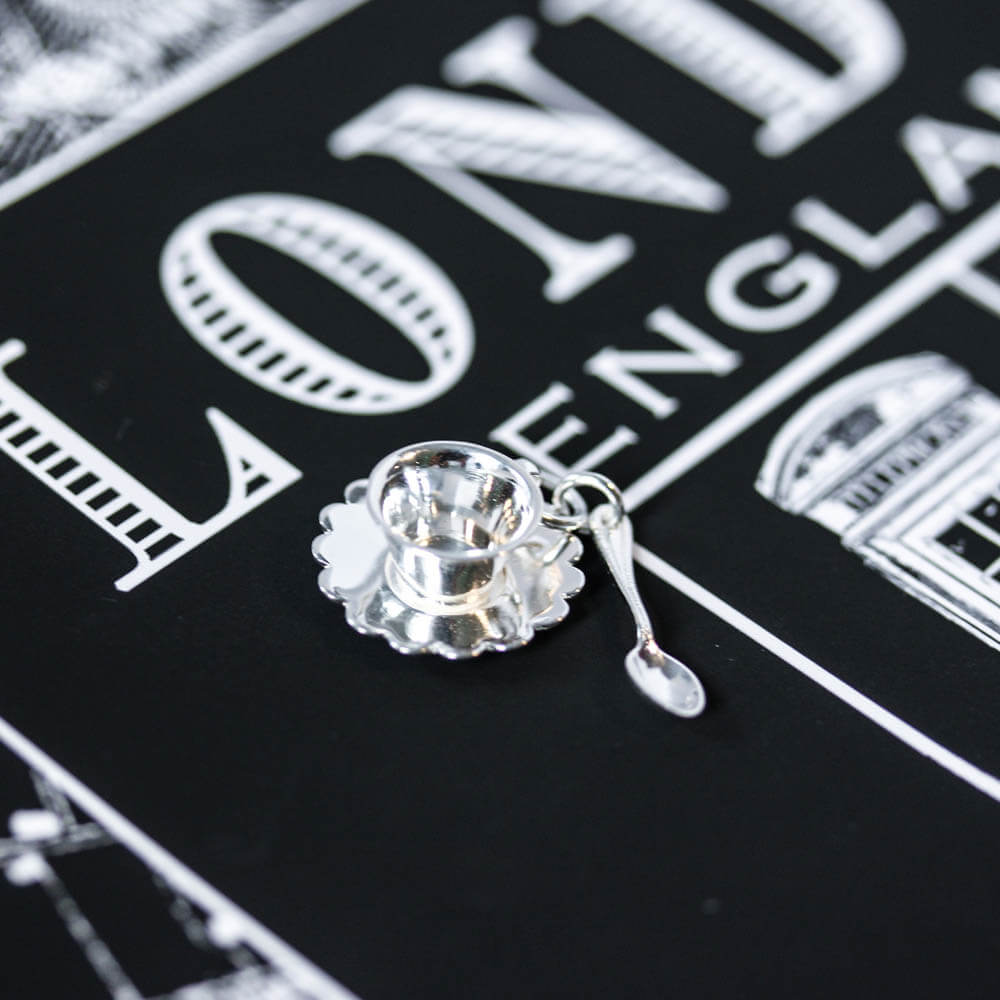 Silver London Charm, Tea Cup - JET SET CANDY  (1720169431098)