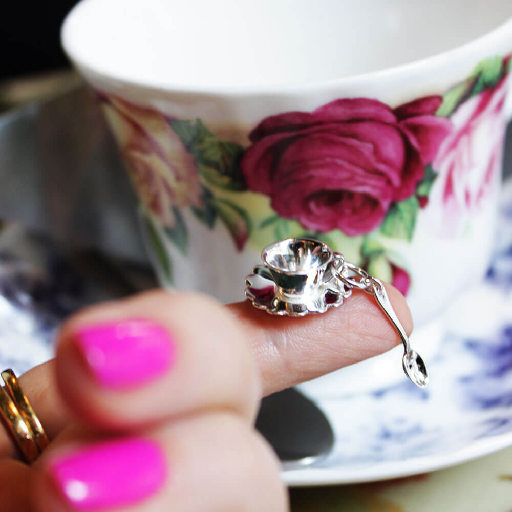 Silver London Charm, Tea Cup - JET SET CANDY  (1720169431098)