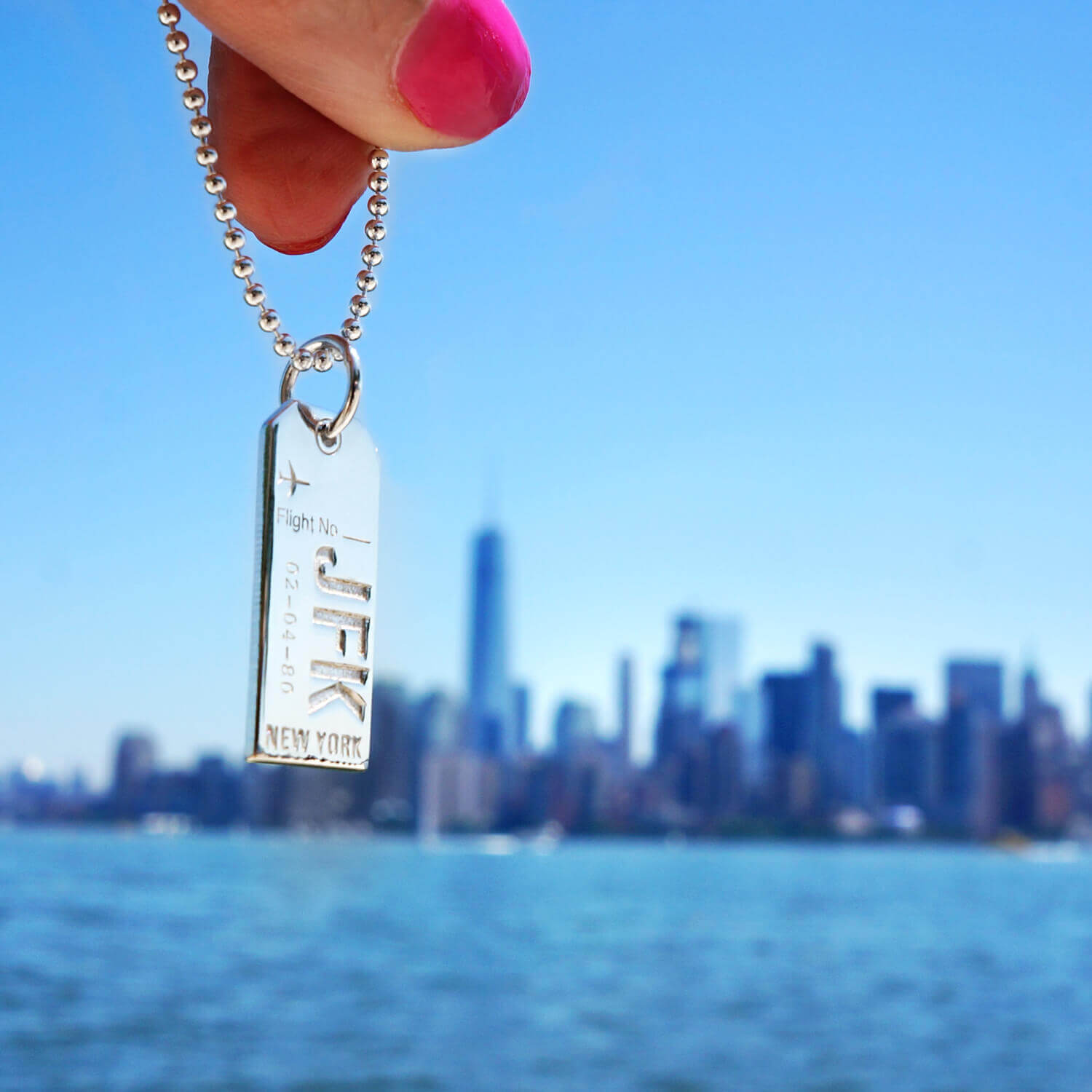 Silver New York Charm, JFK Luggage Tag - JET SET CANDY  (1720189550650)