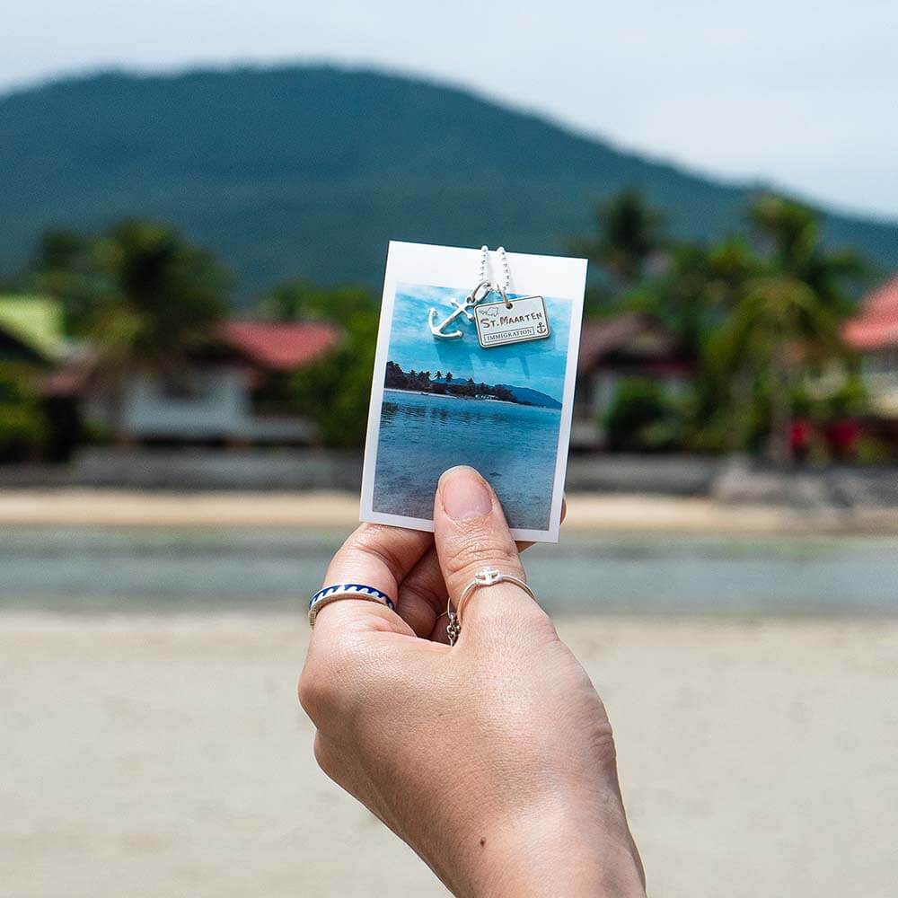Silver Saint Maarten Charm, Passport Stamp - JET SET CANDY (2396406415418)