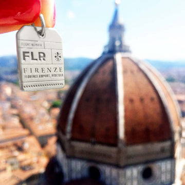 Florence Italy FLR Luggage Tag Charm Silver