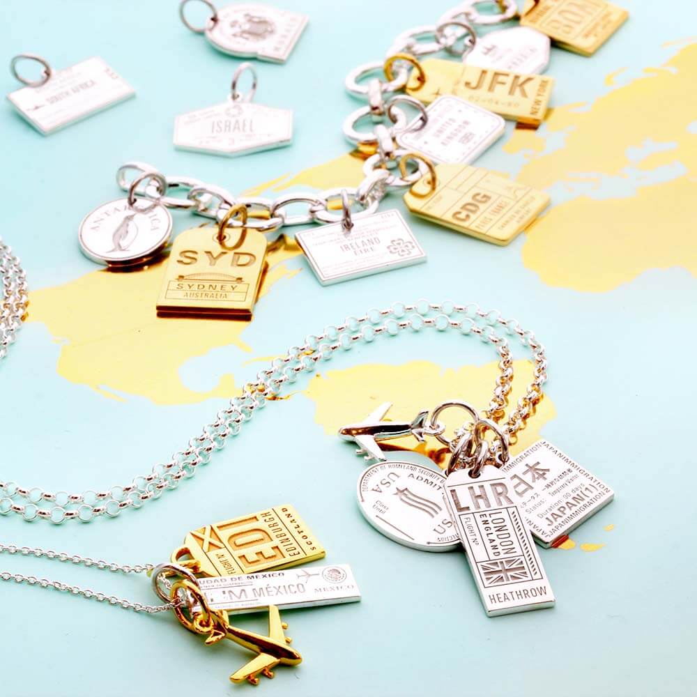 Silver Travel Charm, Mexico Passport Stamp - JET SET CANDY (1720206491706)