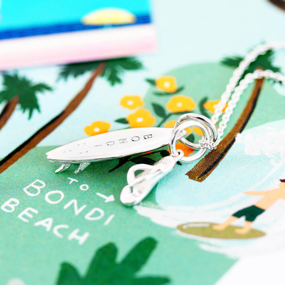 Silver Bondi Surfboard Charm - JET SET CANDY (1720176345146)