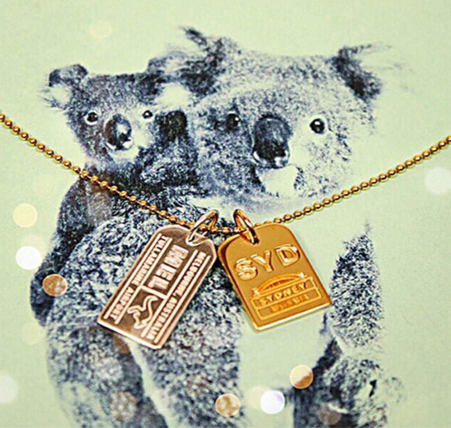 Gold Australia Charm, SYD Sydney Luggage Tag (SHIPS JUNE) - JET SET CANDY  (1720190369850)