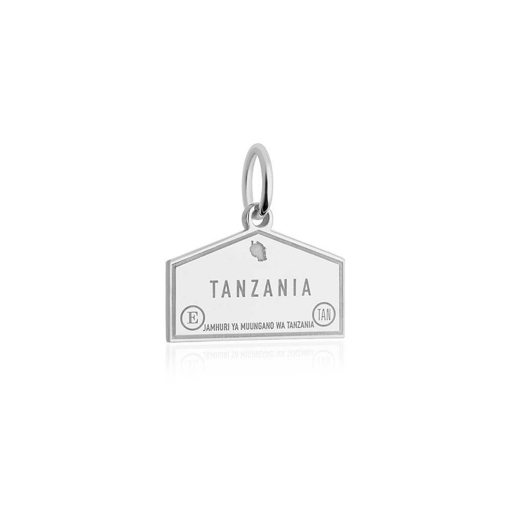 Sterling Silver Travel Charm, Tanzania Passport Stamp (SHIPS JUNE) - JET SET CANDY  (1925227118650)