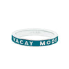 Vacay Mode Ring, Teal Enamel, Silver
