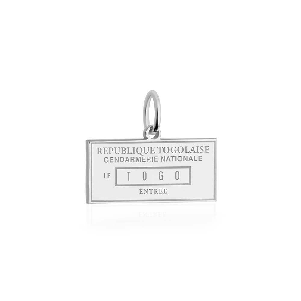 Sterling Silver Travel Charm, Togo Passport Stamp - JET SET CANDY  (1720204263482)