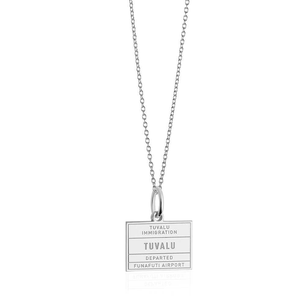 Sterling Silver Travel Charm, Tuvalu Passport Stamp - JET SET CANDY  (1720208293946)