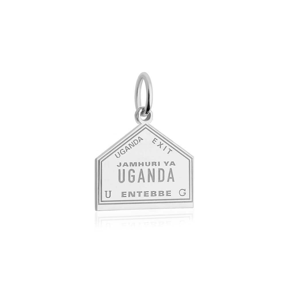 Sterling Silver Travel Charm, Uganda Passport Stamp (SHIPS JUNE) - JET SET CANDY  (1720204492858)