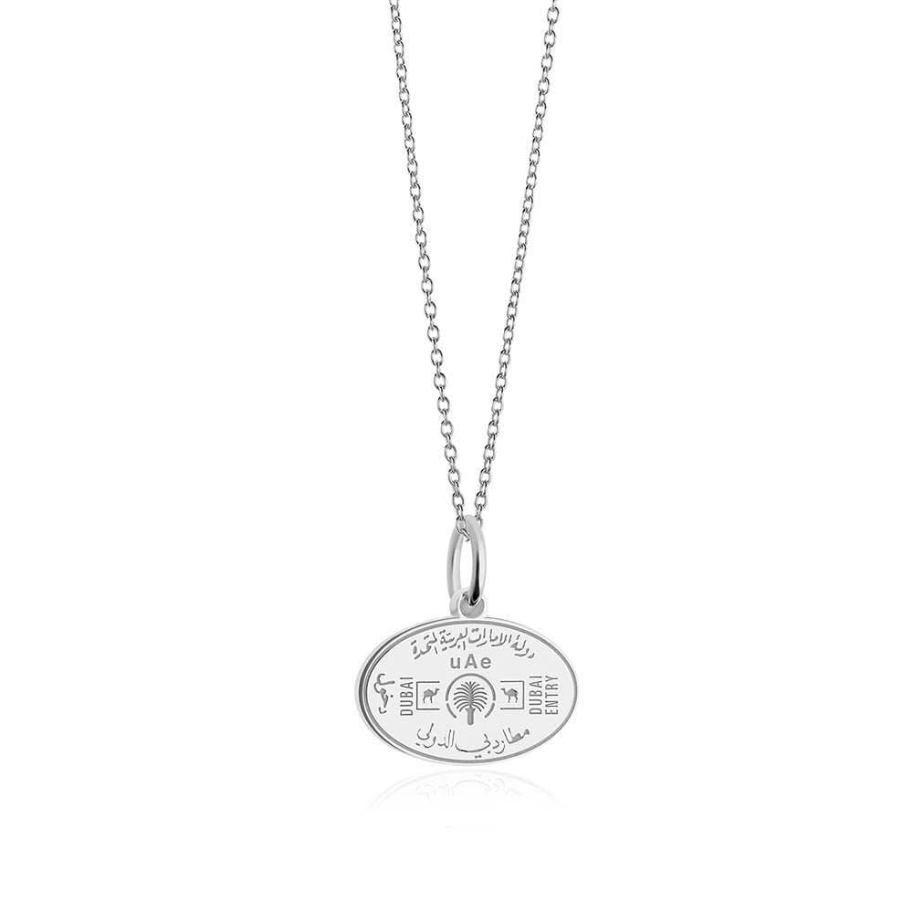 Silver Middle East Charm, United Arab Emirates Passport Stanp - JET SET CANDY  (1720204525626)