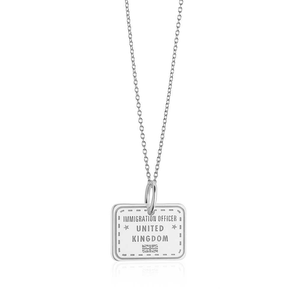Sterling Silver Charm, United Kingdom Passport Stamp (SHIPS JUNE) - JET SET CANDY  (1720207179834)