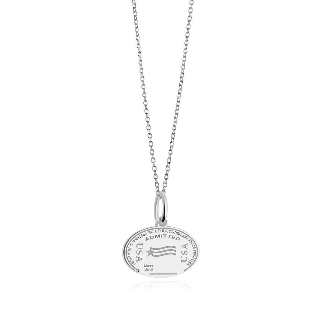 Sterling Silver USA Charm, United States Passport Stamp (SHIPS JUNE) - JET SET CANDY  (1720207278138)