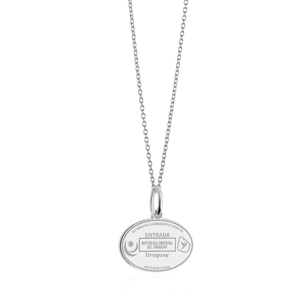 Sterling Silver Travel Charm, Uruguay Passport Stamp (SHIPS JUNE) - JET SET CANDY  (1720208621626)