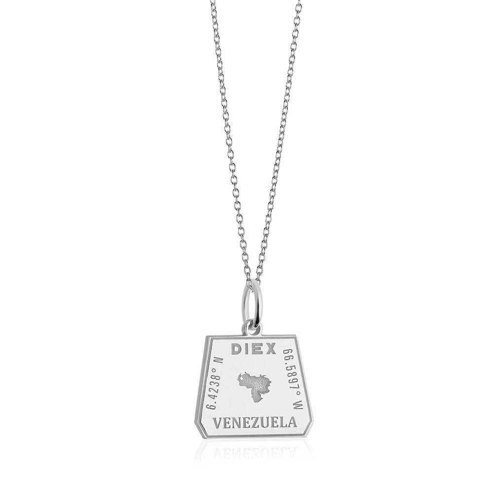 Sterling Silver Travel Charm, Venezuela Passport Stamp (SHIPS JUNE) - JET SET CANDY  (1925227216954)