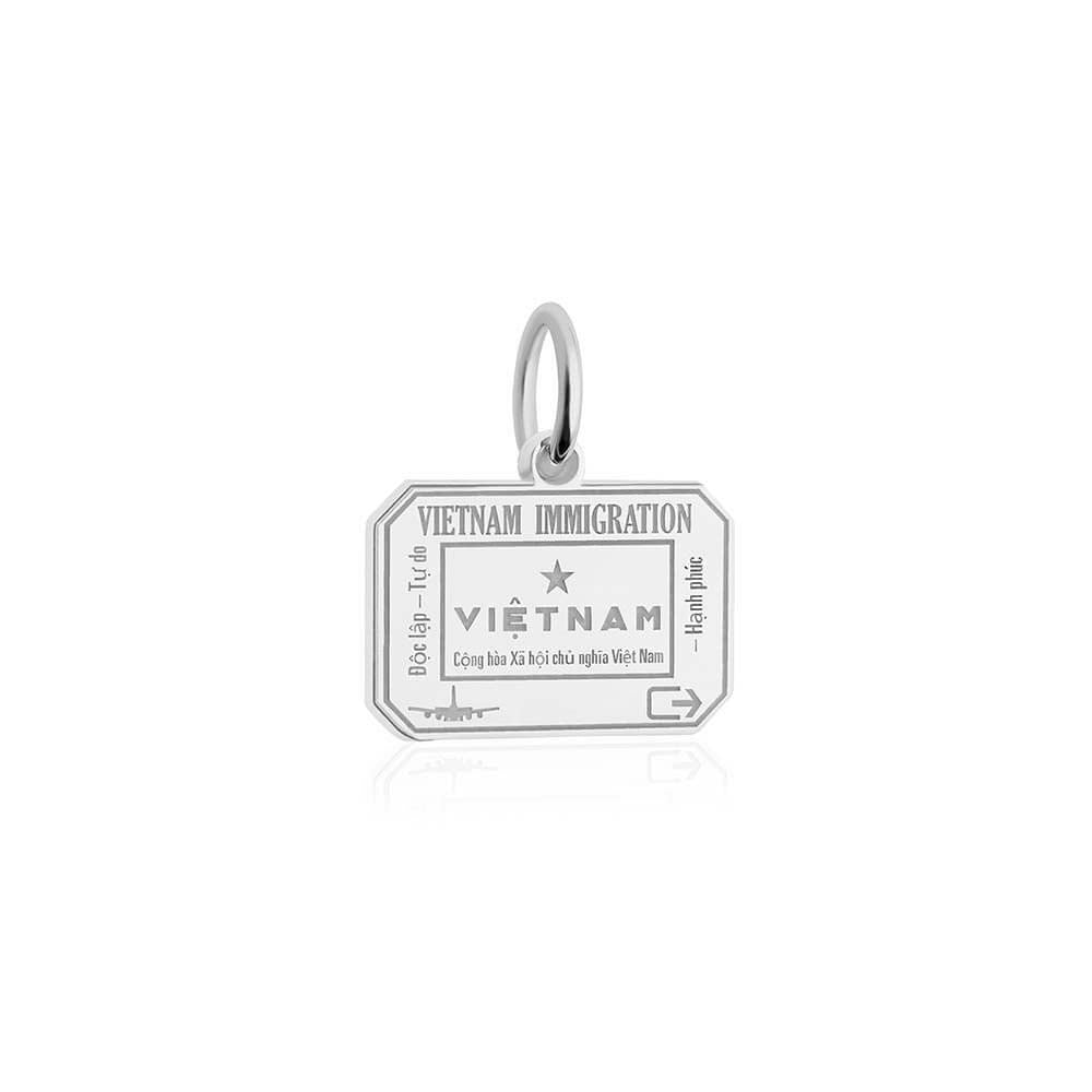 Sterling Silver Travel Charm, Vietnam Passport Stamp (SHIPS JUNE) - JET SET CANDY  (1720200233018)